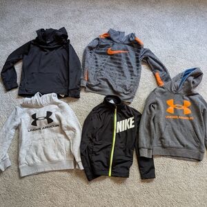 Bundle Of 5 Nike And Under Armour Sweatshirts